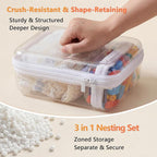 3PCS Travel Essentials for Toiletries, 1.2MM Clear Hard Shell Zipper Case | Makeup Bag for Cosmetics, Puzzles and Snacks, Clear Travel Bag for Diaper Bag Organizer, with Handles - Image 6