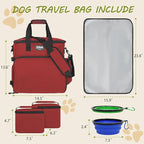 Dog Travel Bag Airline Approved–Pet Travel Tote with Collapsible Bowls,Food Containers & Feeding Mat–Multi-Pocket Organizer for Dogs & Cats, Durable & Water-Resistant for Hiking,Trips,Outdoors - Image 2