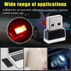 Augeny 4 PCS USB LED Car Interior Atmosphere Lamp, Plug-in USB Decor Night Light, Portable Auto Ambient Lighting Kit, Universal Vehicle Interior Accessories for Most Cars (White+Red+Blue+Ice Blue) - Image 6