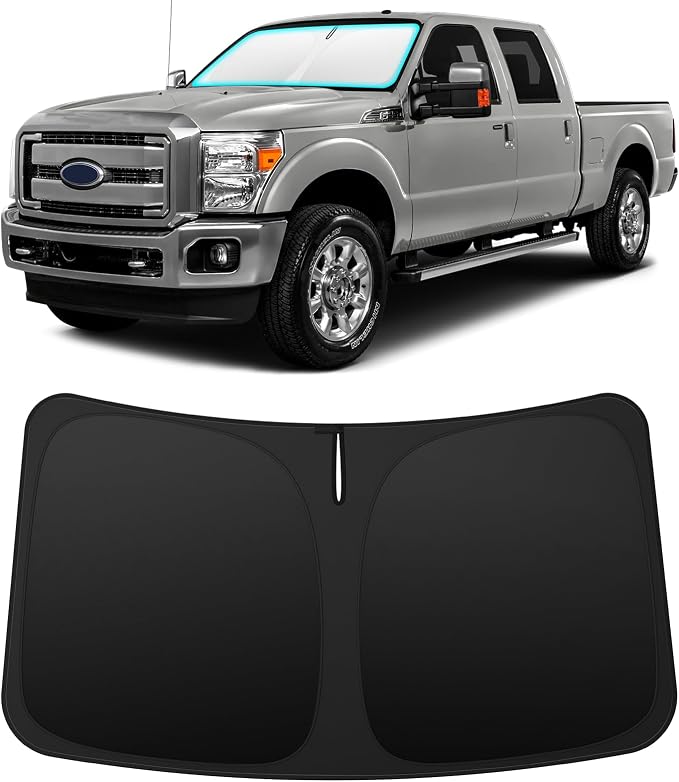 INSAUTO Custom Fit Windshield Sun Shade for Ford F250 F350 F450 2008-2016 | Foldable Front Window Sunshade Car Accessories, UV & Heat Reflector, Keeps Interior Cool, Includes Storage Bag by INSAUTO