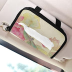 Car Tissue Holder Car Napkin Holder Tissue Box Dispenser Storage Case Sun Visor Mask Holder Accessories with Adjustable Straps Reusable Refillable Dragonfly Lotuses Yellow - Image 7