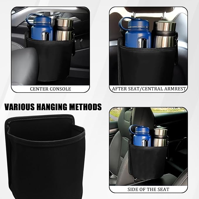 Car Cup Holder Expander for Car Seat Side, Multifunctional Hanging Storage Bag for Water Bottle Cup and Drink at Back Seat, Large Waterproof Oxford Cloth Hanging Cup Holder Organizer Tray - Image 4