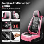 for Subaru Impreza 2012-2026 Car Seat Covers, Full Set, Pink | Luxury Full Coverage Leather Seat Protectors, Waterproof Breathable, Non-Slip, Easy to Install, Airbag Compatible, All-Season - Image 7