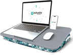 Lap Desk – Laptop Lap Desk with Cushion for Bed, Couch or Floor, Fits up to 17" Laptop, Built-in Slot, Non-Slip PVC Leather Top, Portable & Lightweight – Home Office, Istudyniture (Large, Waves) by Istudyniture