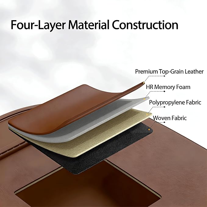 2 Pack Universal Foldable Car Backseat Organizer with Table Tray, Car Seat Back Protector with Touch Screen Phone Holder, Premium Leather Kick Mats with Storage Pockets Tissue Holder (Brown) - Image 5