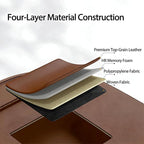 2 Pack Universal Foldable Car Backseat Organizer with Table Tray, Car Seat Back Protector with Touch Screen Phone Holder, Premium Leather Kick Mats with Storage Pockets Tissue Holder (Brown) - Image 5