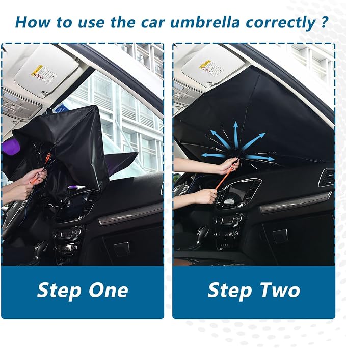 Purple Black Car Sun Shade Windshield Car Umbrella Foldable Uv Ray Reflector Front Window Sun Shade Visor Shield Cover - Image 4