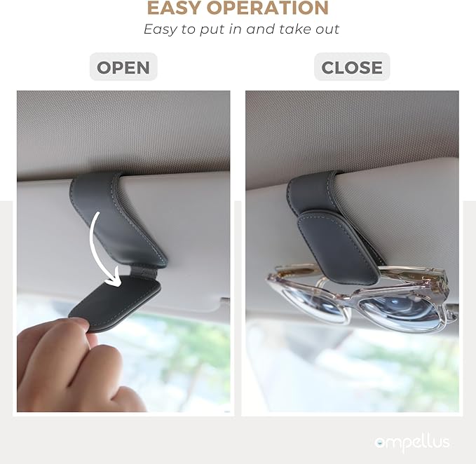 Magnetic Leather Car Sunglass Holder, Visor Sunglasses Holder Clip, 2 Pack | Suitable for Different Size Eyeglasses, Easy Opreation, Car Organziation Accessories - Image 5