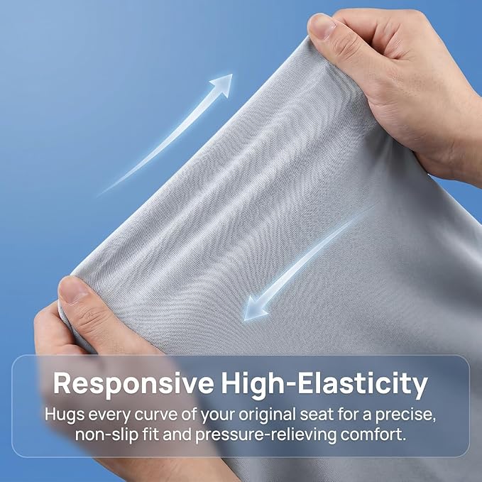 Car Seat Cover, Elastic Waterproof Dustproof Vehicle Back Seat Protector, Scratch Proof Automotive Interior Rear Bench Cover Accessories, Universal Fit (Silver Gray) - Image 6