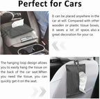 kakaforsa Cloth Tissue Cover, Toilet Paper Holder, Hang Paper Towel Holder for Car Home Office Desk Travel, Cotton Face Tissues Holder, Brushed Gray - Image 5