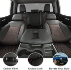 Silverado Seat Covers for 2014-2018 Chevy Silverado/GMC Sierra 1500/HD 2500/3500 CrewCab Pickup Seat Cover,Fully Covered,Waterproof Truck Leather Seat Protector(Full Set,Black/Red) - Image 9