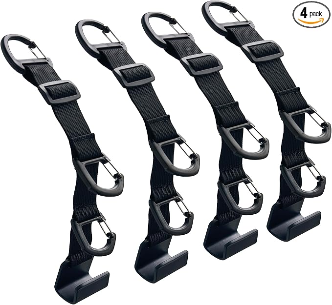 Car Headrest Hooks, Backseat Storage Organizer Hangers, Universal Vehicle Seat Back Hooks, 4 Pack by BEATUNEE