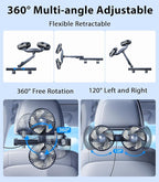 Long Arm Dual Head Car Cooling Fans for Back Seat for Kids, Usb 5V/ 12V /24V Car Backseat Headrest Fan for Baby Rear Facing, Car Seat Cooler That Blow Cold Air for Vehicles Sedan Suv Without Ac - Image 3
