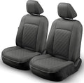 GIANT PANDA Front Truck Seat Covers for Dodge Ram 1500 2500 3500 2003-2026 Limited Laramie Big Horn Crew Cab& Quad Cab,Faux Leather,Solid Black by GIANTPANDA