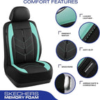 Skechers Car Seat Covers,Luxury Faux Leather Seat Covers,Waterproof Anti Slip Car Seat Protector Front Seats,Car Accessories Airbag Universal Fit for Most Cars,Vans,Trucks,SUV,Mint - Image 3