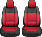 Seat Covers Fit for GMC Sierra 1500/2500/3500 HD 2007-2025,Premium Leather, Waterproof, All-Weather, Airbag Compatible, Breathable, Only 2 Front seat Covers, Red - Image 7