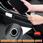 Ziciner Car Seat Gap Organizer, Premium Leather Auto Seat Storage Box, Vehicle Adjustable Front Seat Gap Filler, Car Seat Side Pocket Organizer for Phones, Glasses, Keys, Money, Cards (Black) - Image 5
