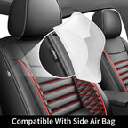 Fit Altima Car Seat Covers for Nissan Altima 2010-2024 2025 2026 - Upgraded Premium Waterproof & Breathable Leather, Airbag Compatible,All-Weather Seat Cushion Protector (2 Front/Black+Red) - Image 5