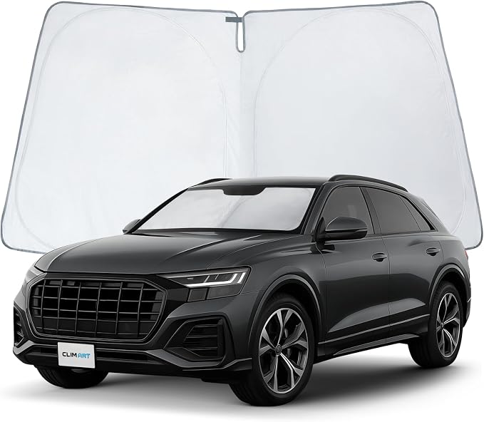 CLIM ART Windshield Sun Shade for Audi Q8 2019-2026, Custom-Fit Foldable Car Sunshade, Vehicle Sun Protector, Front Auto Windshield Cover, Car Accessories - WS3047 by CLIMART