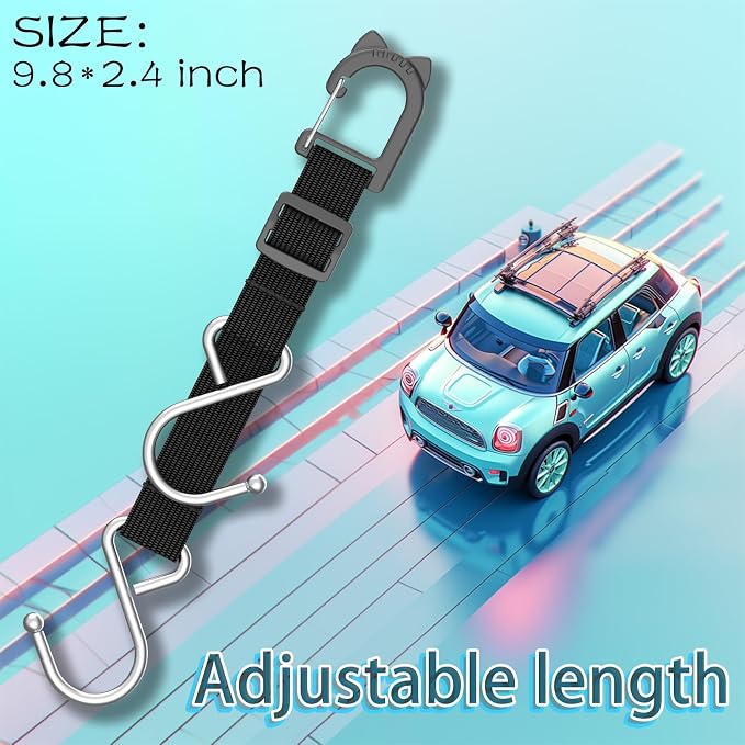 Car Seat Headrest Hooks, 2 Packs | S-Shaped Heavy-Duty Metal Hooks, Headrest Hooks, Safe and Anti Robbery - Image 8