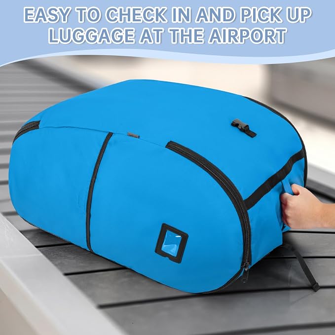 Padded Car Seat Travel Bag Compatible with Doona Car Seat Stroller | Car Seat Travel Bag with Lockable Zipper, Foldable Gate Check Bag for Airplane, Travel for Baby Essentials (Sky Blue) - Image 8