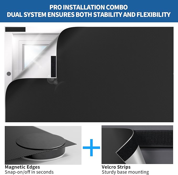 BKSAI 100% Blackout Window Cover, Portable Magnetic Black Out Curtains for Window, Black Out Shades No Drill Cuttable Blackout Blinds for Bedroom, RV, Nursery, Media Room, 79x57 inch, 2Pack - Image 5