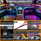Acrylic Car Interior LED Lights, 6-in-1 Fiber Optic Ambient Lighting Kit | Wireless APP Control, 16 Million Colors, Music Sync and DIY Modes for Car Interior Decoration and Ambient Lighting - Image 8
