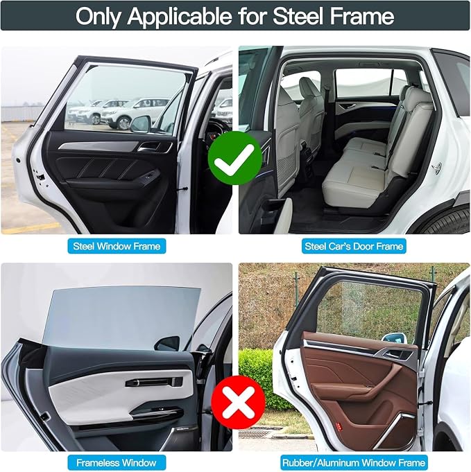 ZATOOTO Car Window Shade for Baby,2 Pack Universal Fit,Privacy&Insulation | 100% Blackout & UV Protection,Metal Frame Fit,Creates a Private Space for Car Camping, Road trips, Napping or Rest - Image 6