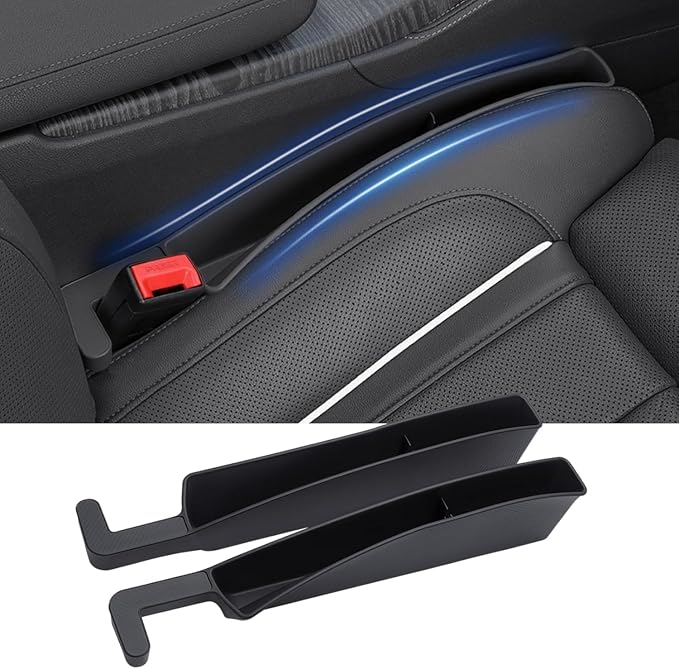 Car Seat Gap Filler, Seat Gap Organizer with Phone Holder, Car Seat Accessories, Car Organizer Fit Car SUV Truck, 2PCS Seat Gap Filler and 2 Pack Car Purse Hook by Unknown