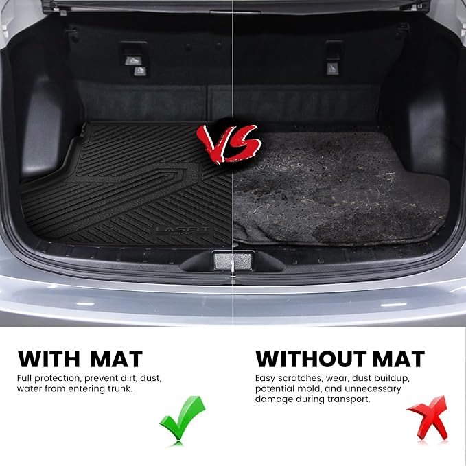 LASFIT Cargo Mat for Subaru Forester 2024 2023 2022 2021 2020 2019 | All Weather Custom Fit Anti-Slip Pet Friendly Easy Clean TPE Trunk Mat Cargo Tray Liner Accessories, Black - Image 5