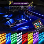 LivTee Car Led Interior Lights，4pcs 48 LED Multicolor Music Car Interior Accessories Under Dash Lighting Waterproof Kit with Sound Active Function and Wireless Remote Control, Car Charger Included - Image 7