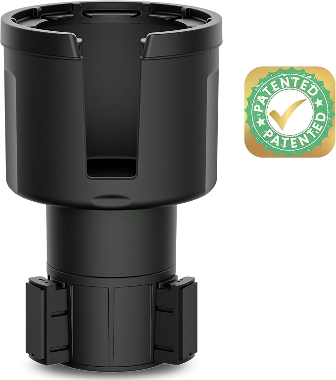 Car Cup Holder Expander Adapter for Large Water Bottles - [Patented & Upgraded] - Holds: Hydro-Flask, Yeti, Nalgene, Owala, 32-40oz - Adjustable Expandable Insert Extender - Universal by Swigzy