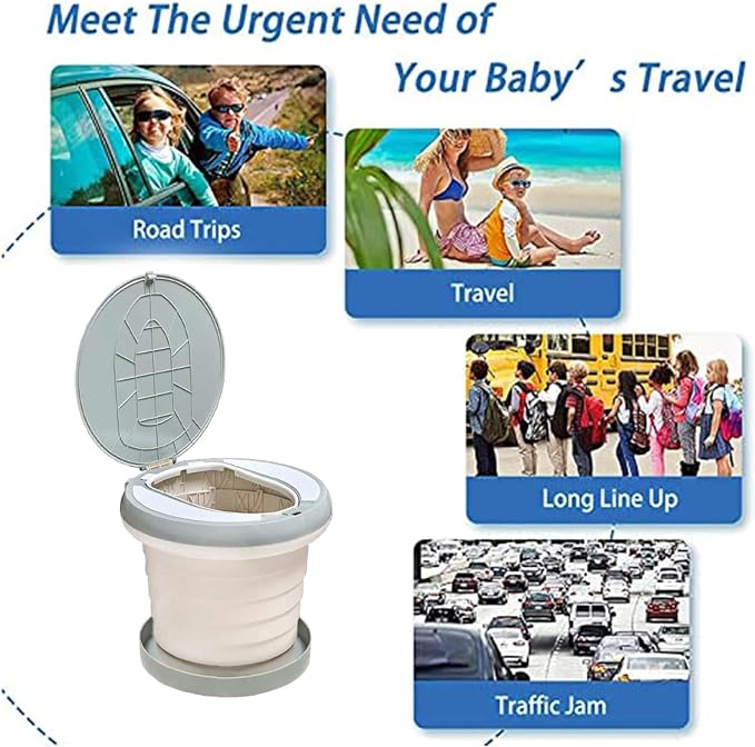 SunnySmile,Travel Potty,Car Potty for Toddler,Portable Toilet for Kids | Portable Toilet for Kids with 45 Liners,for Toddler Travel, Camping, Foldable, Indoor/Outdoor Use - Image 3