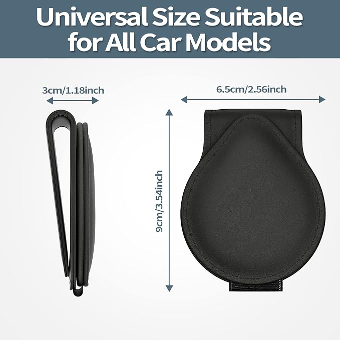 MoKo Sunglass Holder for Car, Magnetic PU Leather Visor Clip, 2 Pack | 2-Pack PU Leather Magnetic Glasses Mount Holder Eyeglasses Hanger Clip Visor Accessories for All Car Models, Black - Image 4