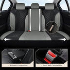 Coverado Car Seat Covers 5 Seats, Seat Covers Full Set, Mesh Breathable Seat Protectors, 5-Piece Spill-Proof White Automotive Seat Covers, Universal Fit for SUV, Sedan, Truck - Image 3