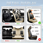 Fit Highlander Premium Leather Car Seat Covers for Toyota Highlander 2007-2025 2026 - Waterproof，Breathable，All-Weather Seat Cushion Protecto & Airbag Compatible, 2 Front Seat Beige&Black - Image 5