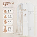 Lazebox 72" Garment Bag with Zipper Pocket, Wedding Dress Bag for Gowns Long, White - Image 6