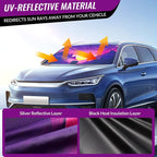 Car Windshield Sun Shade, Foldable Reflective UV Front Sunshade | 57" x 31", Sun Visor Blocks UV Rays & Keep Cool for Cars Interior, Fits Sedans, SUVs & Trucks, Foldable & Easy Storage - Image 4