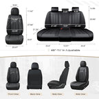 Coverado Nappa Leather Car Seat Covers Front Set, Luxury Waterproof Seat Protectors, Airbag Compatible Anti‑Slip Auto Seat Covers, Universal Fit for Most Cars SUVs Trucks Pickup Vehicles - Image 5