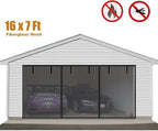 Garage Door Screen for 2 Car Garage, Sunmoxia 16x7Ft Fiberglass Mesh Door Screen with Closure Weighted Bottom, Durable Magnetic Heavy Duty Screen Door Curtain Cover Kit with 6 Strapping Tapes - Image 6