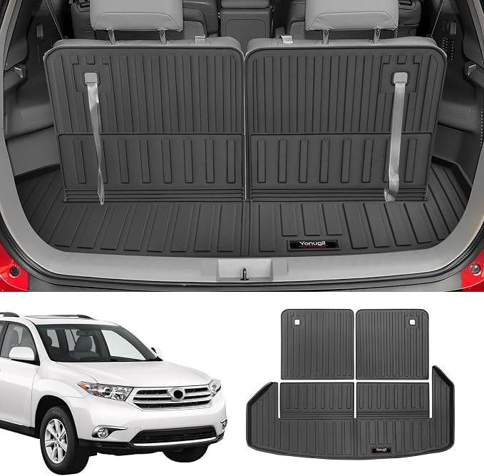 Custom for 2008-2013 Toyota Highlander Cargo Mats Trunk Liner and 3rd Rear Seat Backrest Mat All Weather TPE Protection Mat Accessories (for 2008-2013 Toyota Highlander) - Image 2