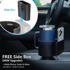 Seven Sparta Cup Holder Expander with Phone Holder & Cable Access, 3-in-1 Car Organizer, Side Storage Box for Phone/Cards, Compatible with Yeti, Owala, Hydro Flasks & Large Bottles Mugs in 3.4"-3.8" - Image 2