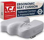 5 STARS UNITED Seat Cushion - Memory Foam Chair Cushion for Tailbone Pain Relief - Ergonomic Support for Coccyx, Sciatica & Butt - Office, Desk & Gaming Chair, Car Seat, Wheelchair, Airplane, L Gray by 5STARSUNITED
