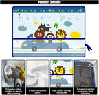 GLSOWEE Car Window Shade for Baby, Blackout Car Window Curtain, Animals | Storage Pockets & 7 Suction Cups, Cartoon Pattern Car Side Window Sun Shade Cover for Sun/Heat/UV Rays Protection, Blue - Image 4