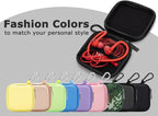 Ginsco Mini-Portable Hard Shell Square Earbuds Case for Apple EarPods/Samsung Galaxy Wired/Wireless Earbuds, Cell Phone Accessories Organizer with Carabiner for Earphones - Image 4