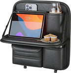 Car Backseat Organizer with Foldable Table Tray,Hanging Storage Bag with Touch Screen Phone Holder,Premium PU Leather Material,Compatible with Most Vehicles,Inner Car Accessories by KEJJRIUTN