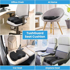 Memory Foam Seat Cushion for Office Chair, Car Seat, Black, XL | Office Chair Cushion for Car, Airplane - Chair Pad for Long Sitting Sciatica, Hip, Coccyx,Tailbone Pain Relief, Butt Pillow - Image 7