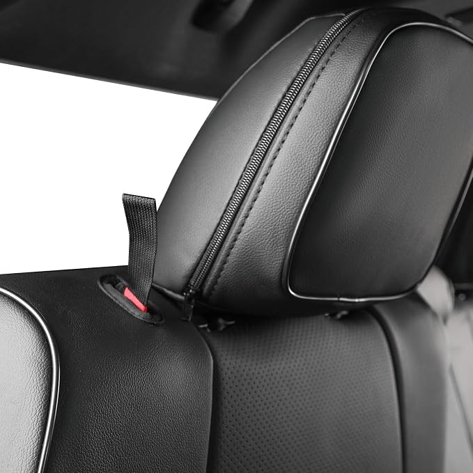 EKR Tacoma Back Seat Covers Custom for Toyota Tacoma (Hybrid) 2024 2025 2026 Double cab TRD Sport,TRD Off-Road,Limited,Trailhunter- Second Row Only,Faux Leather(Black) - Image 4