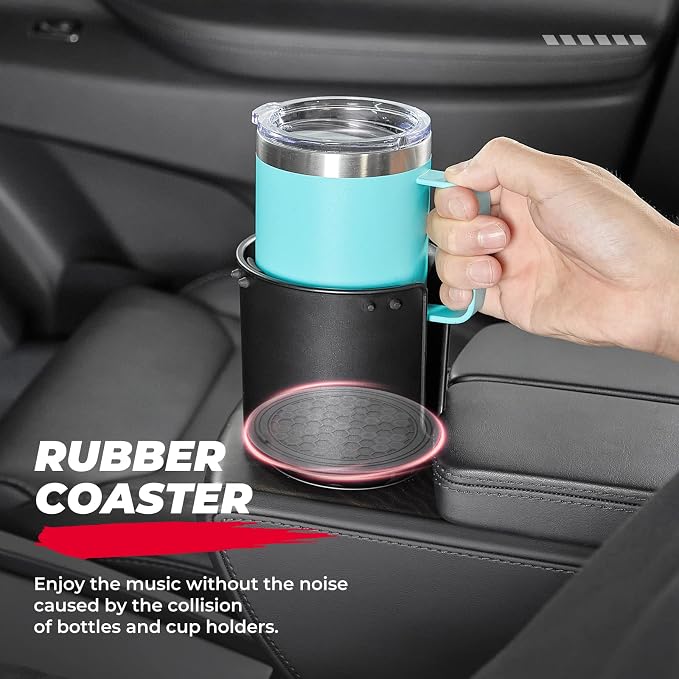KEMIMOTO Car Cup Holder Expander Compatible with Hydro Flask Yeti 18-40oz | Universal Fits 3.0in-3.8in bottles and 3.2in cup holder, for Car, RV, Truck, UTV, Golf Cart, rubber base, tool-free install - Image 7