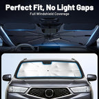 Car Windshield Sun Shade Umbrella for Ford Transit Connect 2010-2023 | [Reflective Coated Fabric] Car Shades Sun Visor Keep Car Cool and Protects Interior, 1:1 Exact Fit - Image 3